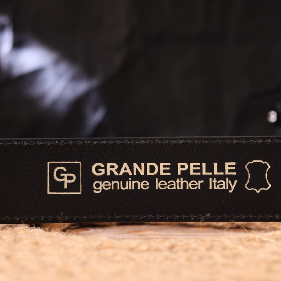 Качественный ремень для мужчин из натуральной кожи Grande Pelle 21463 Черный