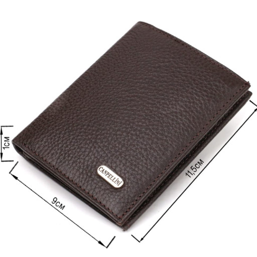 Компактный кошелек для мужчин из натуральной кожи флотар CANPELLINI 21873 Коричневый