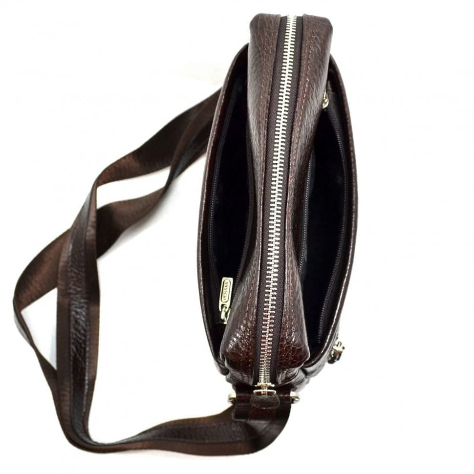 Барсетка м'яка шкіряна DESISAN 1322-019 коричневий флотар