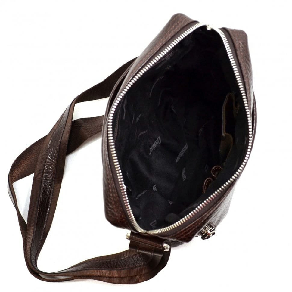 Барсетка м'яка шкіряна DESISAN 1322-019 коричневий флотар