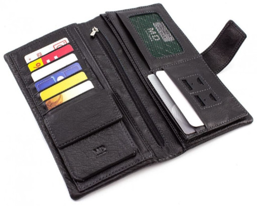 Чорний шкіряний клатч-купьюрнік MD Leather Collection 0889A