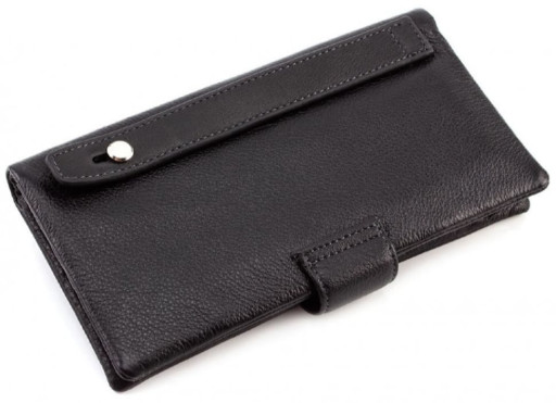 Чорний шкіряний клатч-купьюрнік MD Leather Collection 0889A