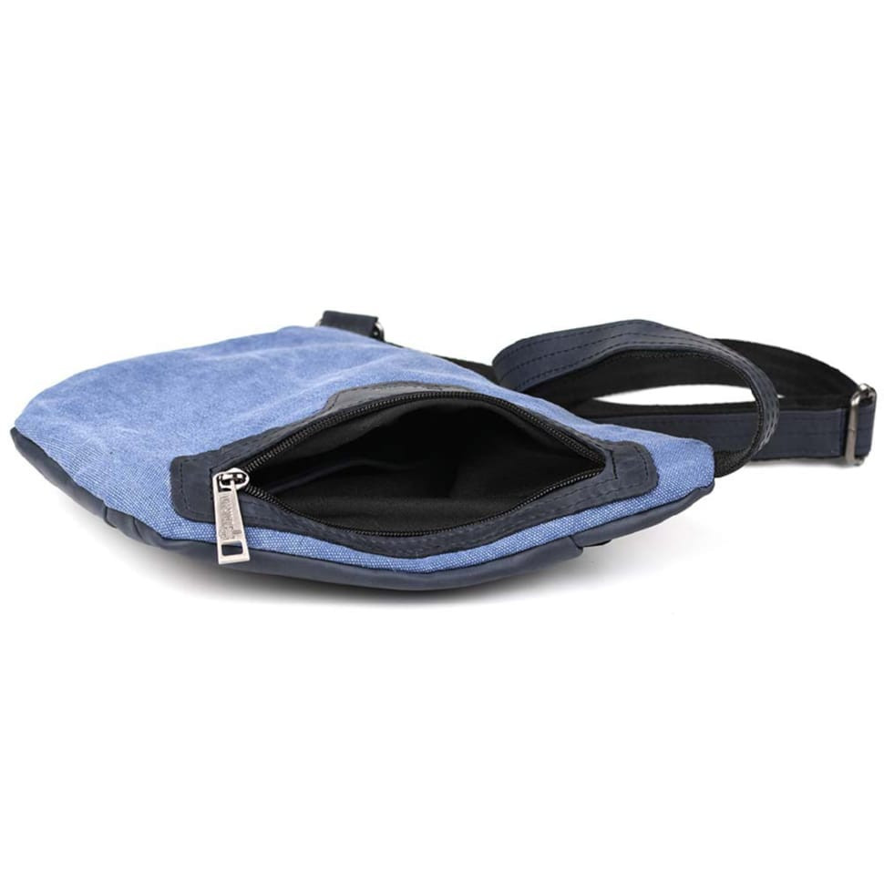 Чоловіча сумка-слінг через плече мікс канвасу та шкіри TARWA RKK-6402-3md