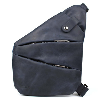Mens sling bag over the shoulder mix of canvas and leather TARWA RKK-6402-3md