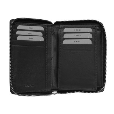 Leather wallet Cortina 5086 nero black