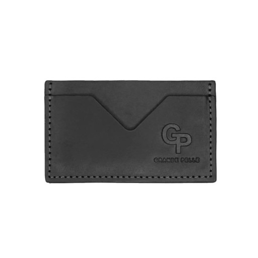 Кардхолдер Grande Pelle 300110 чорна шкіра крейзі хорс