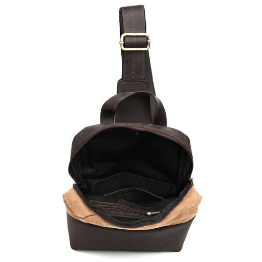 Слінг через плече, нагрудна сумка зі шкіри та канвасу TARWA RCc-1905-3md