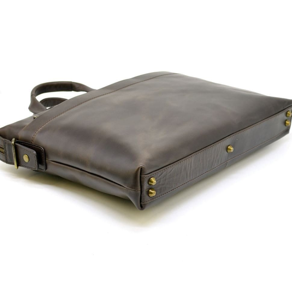 Thin leather laptop bag GC-0042-4lx brown from TARWA
