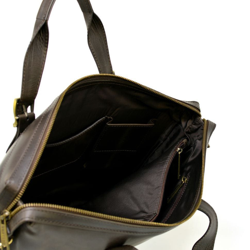 Thin leather laptop bag GC-0042-4lx brown from TARWA