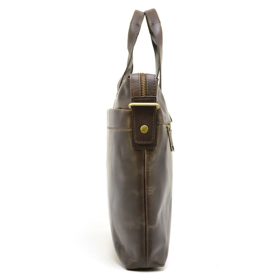Thin leather laptop bag GC-0042-4lx brown from TARWA