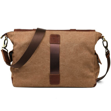 Mens Canvas and Leather Shoulder Bag GBc-6690-4lx TARWA
