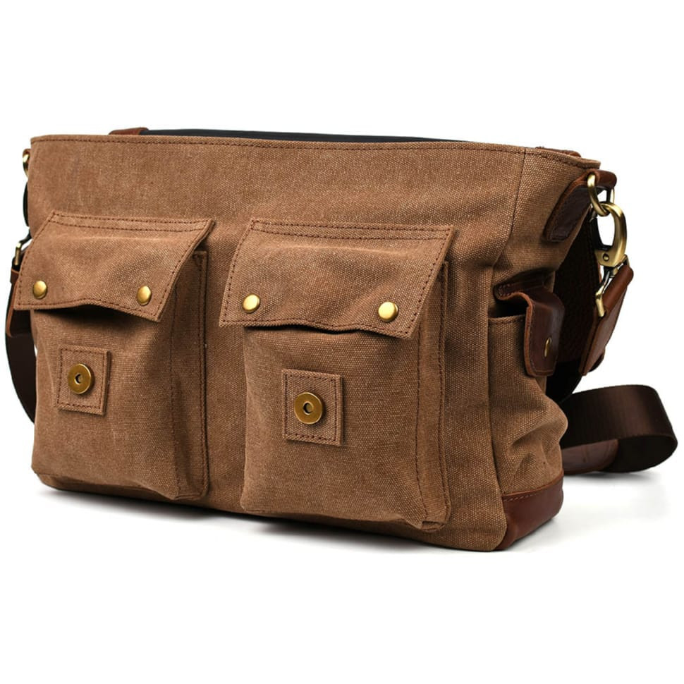 Мужская сумка через плечо из канваса и кожи GBc-6690-4lx TARWA