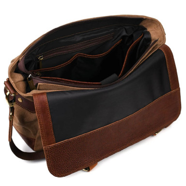 Mens Canvas and Leather Shoulder Bag GBc-6690-4lx TARWA