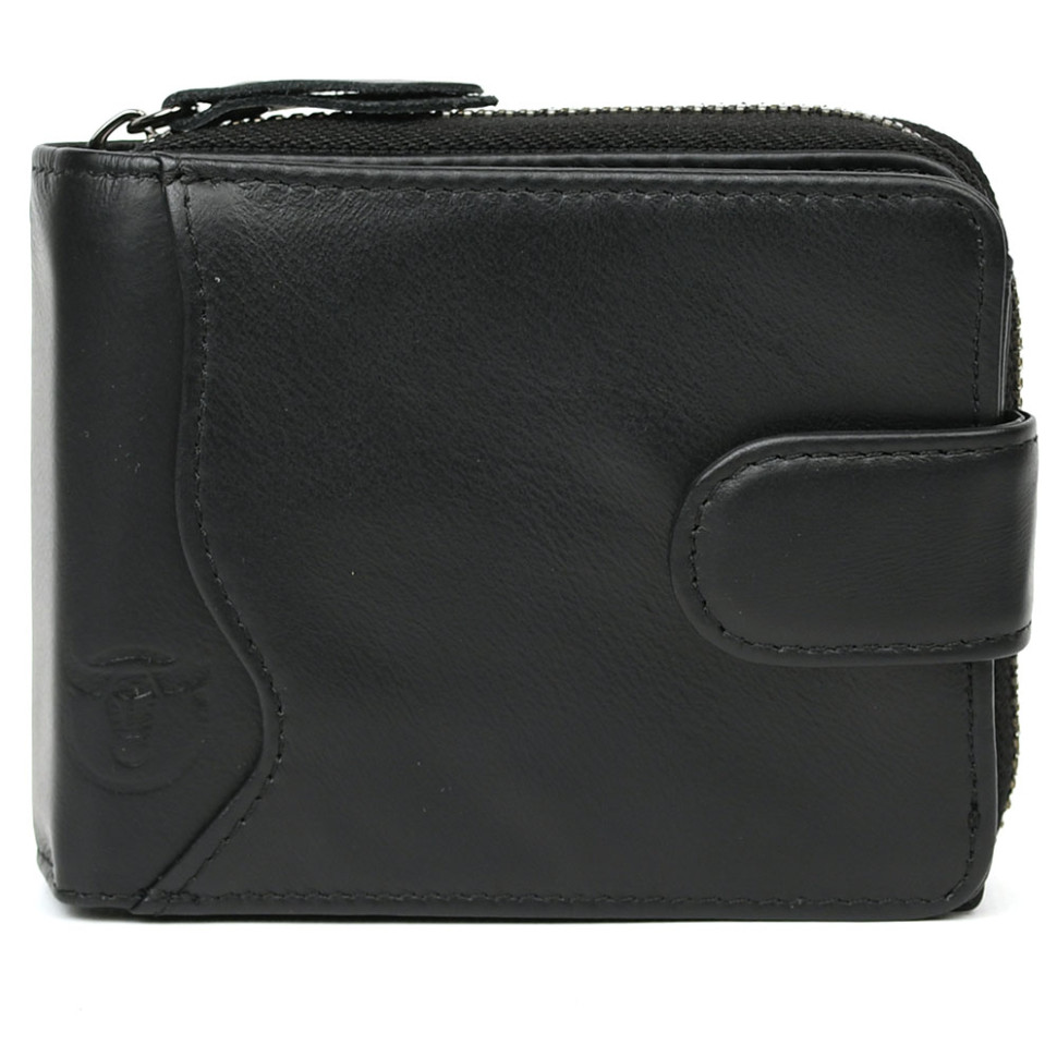 Чоловічий гаманець кардхолдер чорний на блискавці Bull TW033A