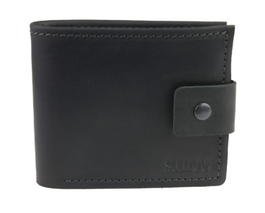 Mens small leather wallet SULLIVAN 962-3(9) black