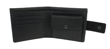 Mens small leather wallet SULLIVAN 962-3(9) black