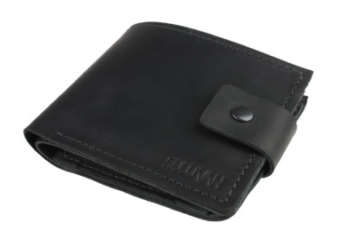 Mens small leather wallet SULLIVAN 962-3(9) black