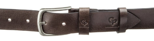 Чоловічий ремень з круглою пряжкою Grande Pelle 11271 Капучино