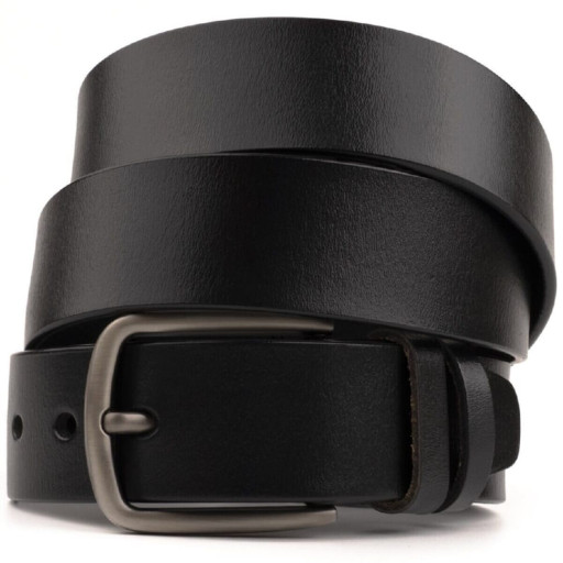 Чоловічий ремень з класичною пряжкою механіка Vintage 20316 Чорний