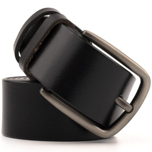 Чоловічий ремень з класичною пряжкою механіка Vintage 20316 Чорний
