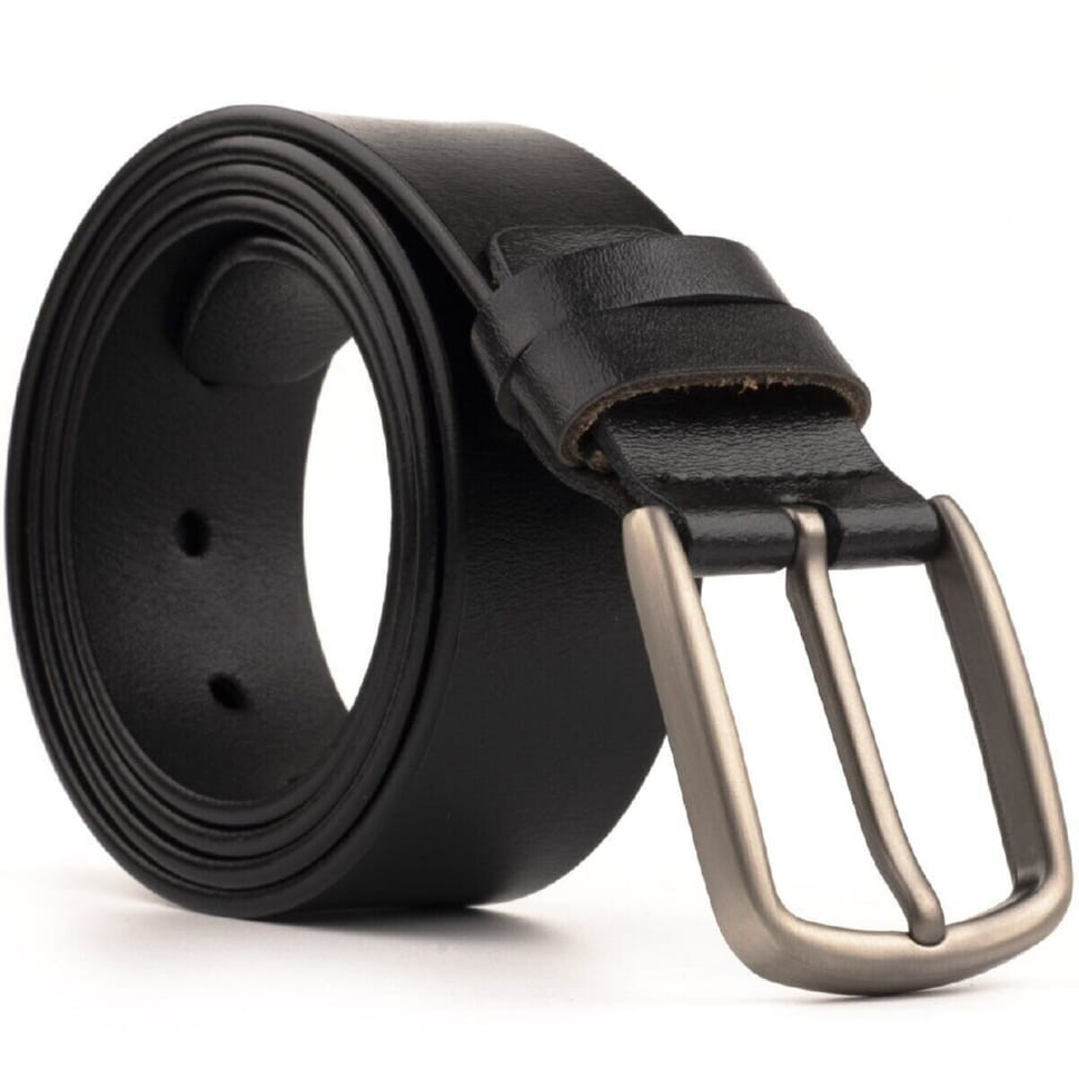 Чоловічий ремень з класичною пряжкою механіка Vintage 20316 Чорний
