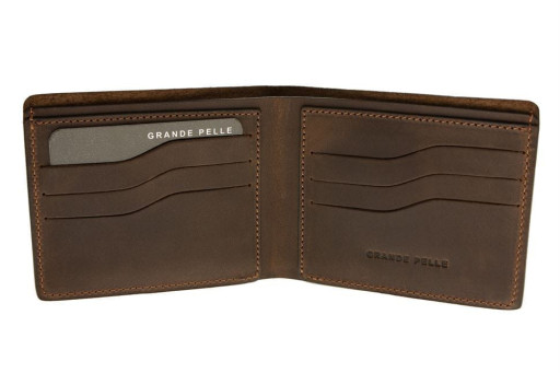 Портмоне чоловіче шкіряне Onda коричневе Grande Pelle 507120