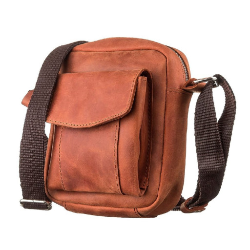 Горизонтальна барсетка-клатч чоловіча в гладкій шкірі GRANDE PELLE 11298 Чорна