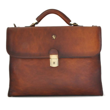 Pratesi BMA362 - Da Verrazzano Briefcase for Laptop in cow leather Bruce Brown