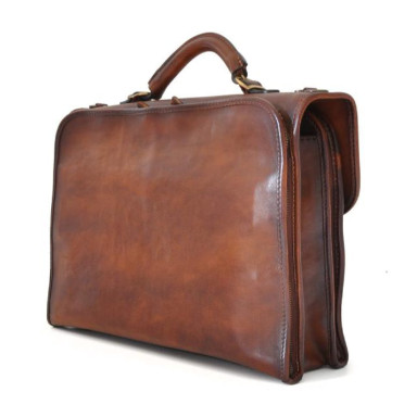 Pratesi BMA362 - Da Verrazzano Briefcase for Laptop in cow leather Bruce Brown