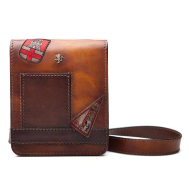 Pratesi BMA182/18 - Messanger Mini Bag in cow leather Bruce Brown