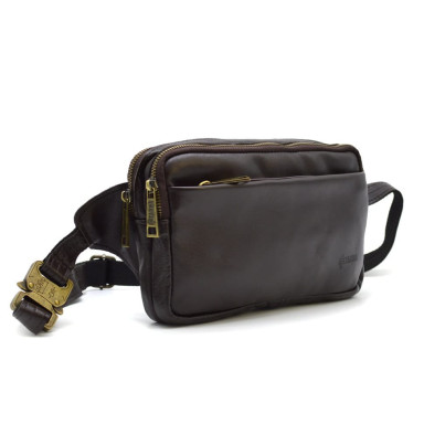 Belt bag with two compartments TARWA GC-0704-3md smooth leather