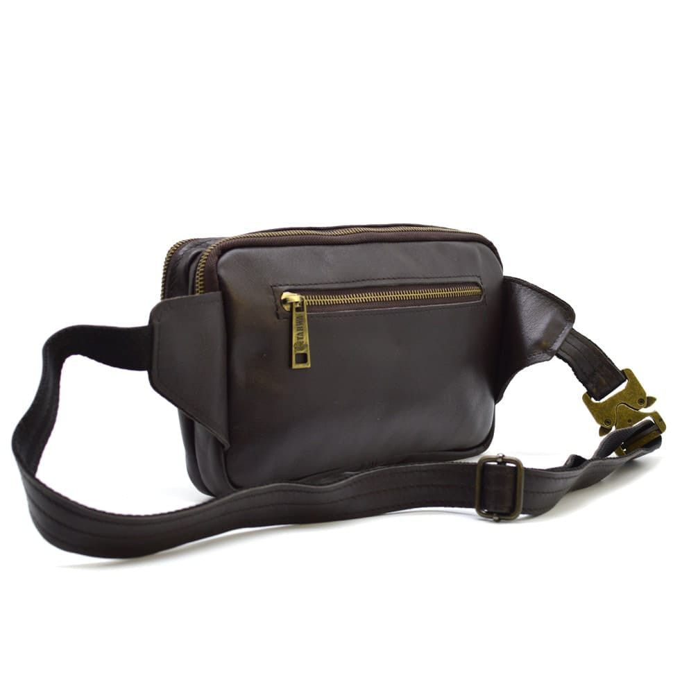Belt bag with two compartments TARWA GC-0704-3md smooth leather