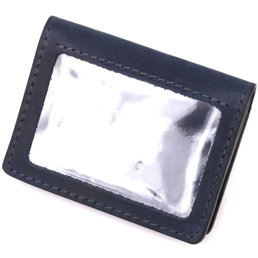 Практична обкладинка на автодокументи у вінтажній шкірі Серце GRANDE PELLE 16714 Синій