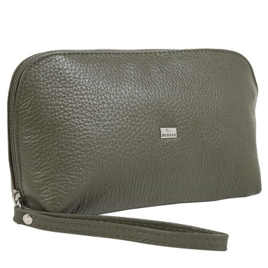 Cosmetic bag leather Desisan 1-774 khaki