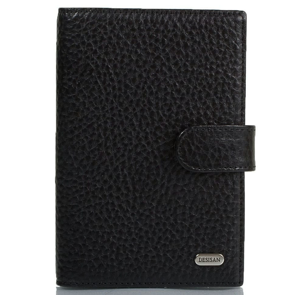 Обкладинка авто+паспорт шкіряна Desisan 102-011 чорний флотар