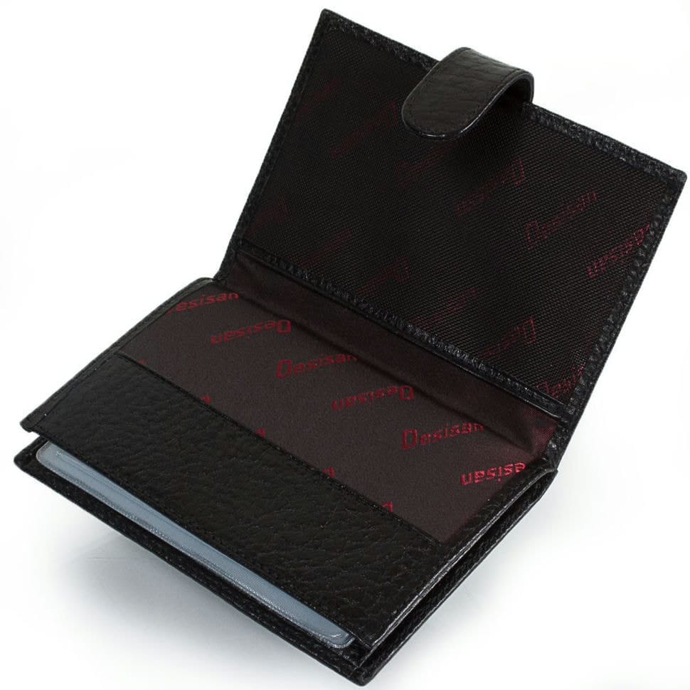 Обкладинка авто+паспорт шкіряна Desisan 102-011 чорний флотар