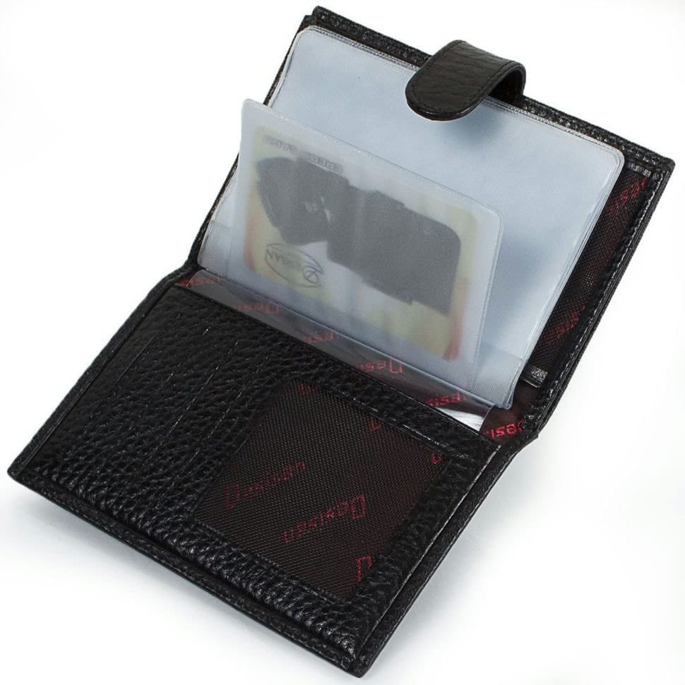 Обкладинка авто+паспорт шкіряна Desisan 102-011 чорний флотар