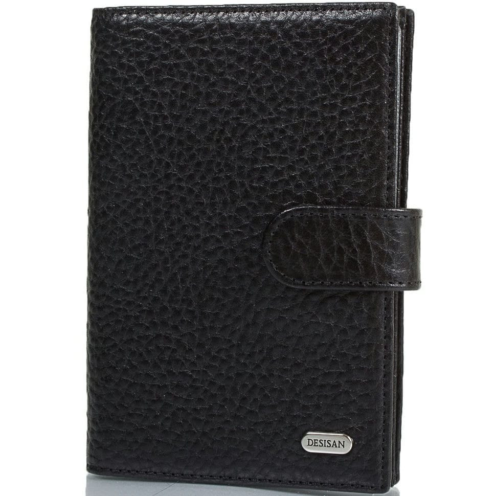 Обкладинка авто+паспорт шкіряна Desisan 102-011 чорний флотар