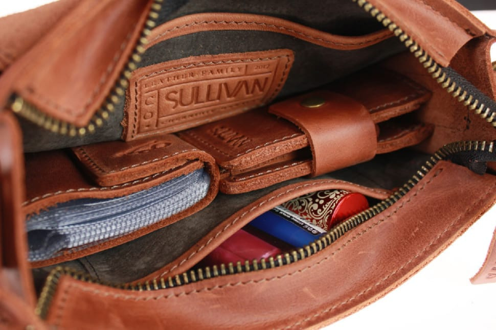 Сумка жіноча шкіряна маленька клатч SULLIVAN 2619(25) світло-коричнева