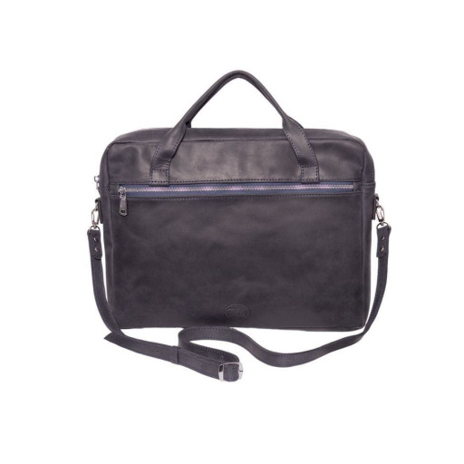 Сумка для документів шкіряна, колір - синій 028с