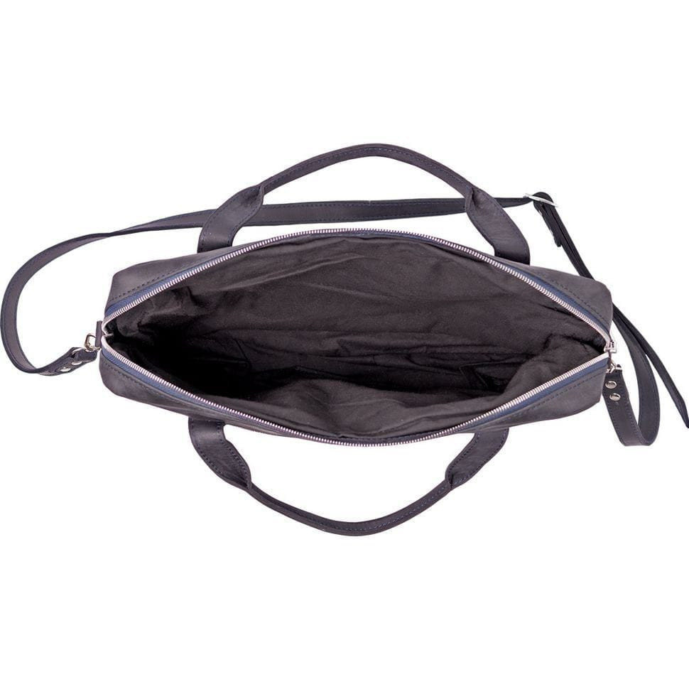 Сумка для документів шкіряна, колір - синій 028с