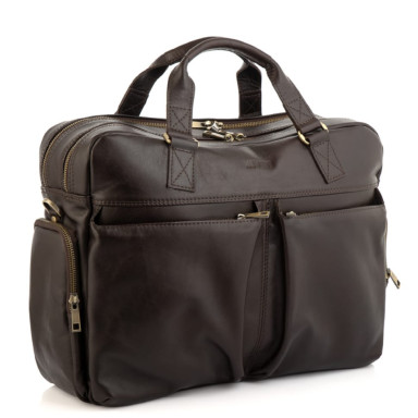 Brown men`s leather bag Newery N0021GC