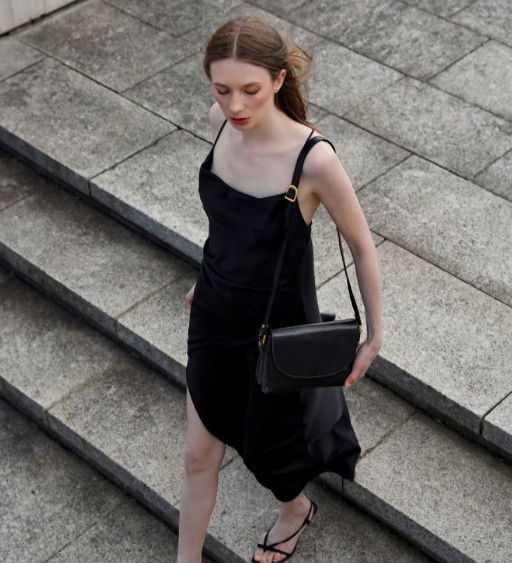 Шкіряна сумка через плече для жінок - Sophie's Choice - Чорний колір - Time Resistance 5244401