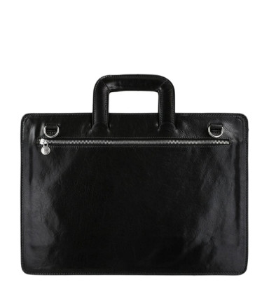 Womens Leather Briefcase - The Tempest -  Black color -  Time Resistance 5216301W