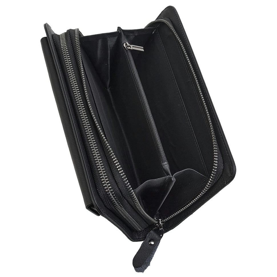 Шкіряний кистьовий клатч BUFFALO BAGS JN9069 чорний