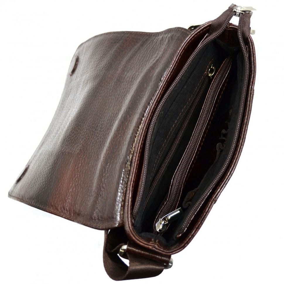 Барсетка м'яка шкіряна DESISAN 1612-019 коричневий флотар