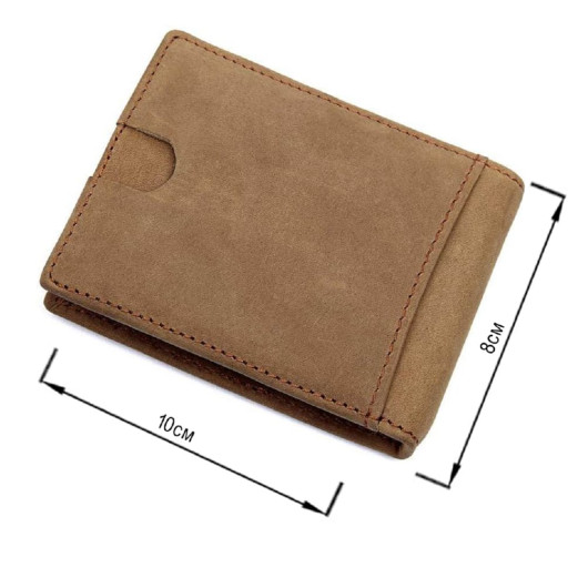 Цікавий компактний гаманець для чоловіків із натуральної шкіри флотар CANPELLINI 21874 Коричневий