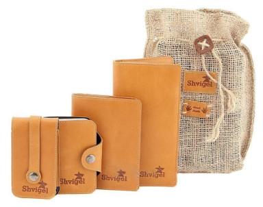 Set of handmade leather accessories SHVIGEL 10076