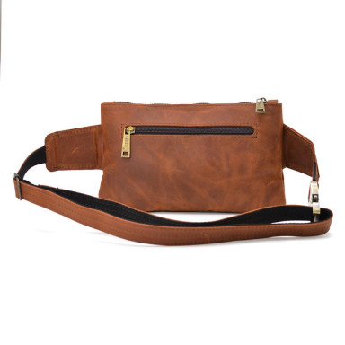 Leather belt bag banana RB-8137-4lx brand TARWA cognac