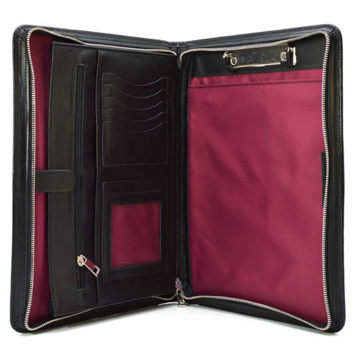 Шкіряна папка на блискавці формат А4 TARWA GA-1297-4lx із затискачем для паперу